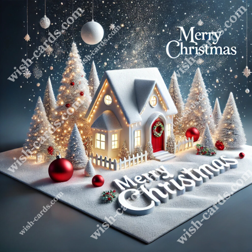 Decorated Snowy House  