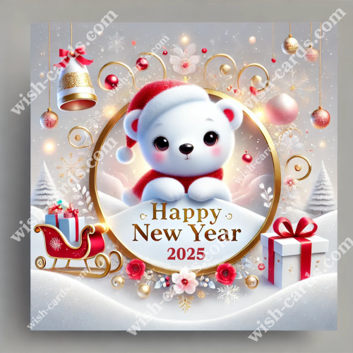 Adorable Bear with Santa Hat