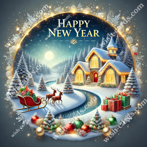 Snow-Covered Christmas Cottage