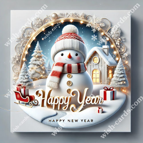 New Year's Big Snowman