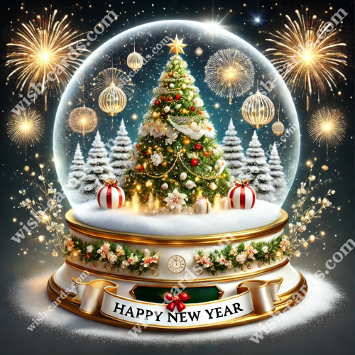 Festive New Year's Tree with Presents