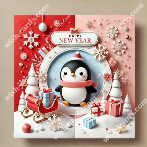 Cute Penguin with Santa Hat