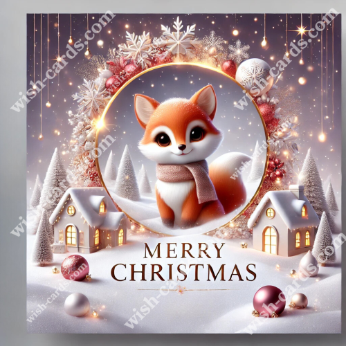 Fox Inside a Festive Wreath